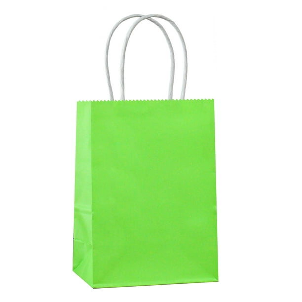  Bolsas pequeñas de regalo de agradecimiento con asas, bolsas de  regalo de fiesta de boda, bolsas de papel verde para regalos de baby  shower, negocios, mercancía, boutique, cumpleaños, 5.91 x 3.15