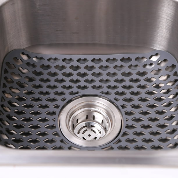 Alfombrilla para fregadero detalles de cocina accesorio de rejilla  protectora para fregadero con desagüe central (gris) Hugtrwg Para estrenar