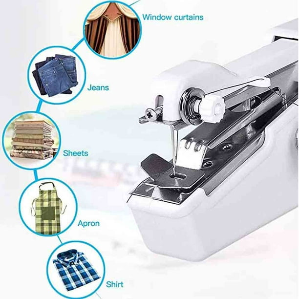  Práctica máquina de coser de mano de puntada como se ve en la  televisión, máquina de coser portátil para manualidades, herramienta de  puntada rápida inalámbrica para tela, ropa, ropa para niños