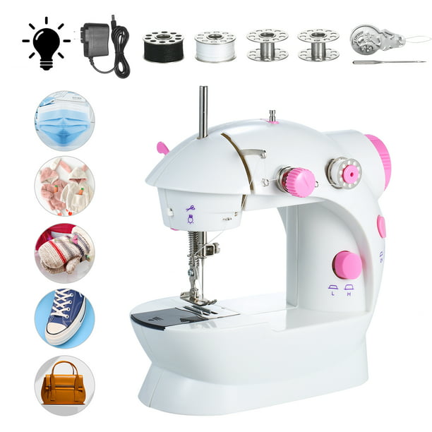 Mini máquina de coser Ajustable de 2 velocidades de doble hilo portátil  eléctrico para el h Abanopi Máquina de coser