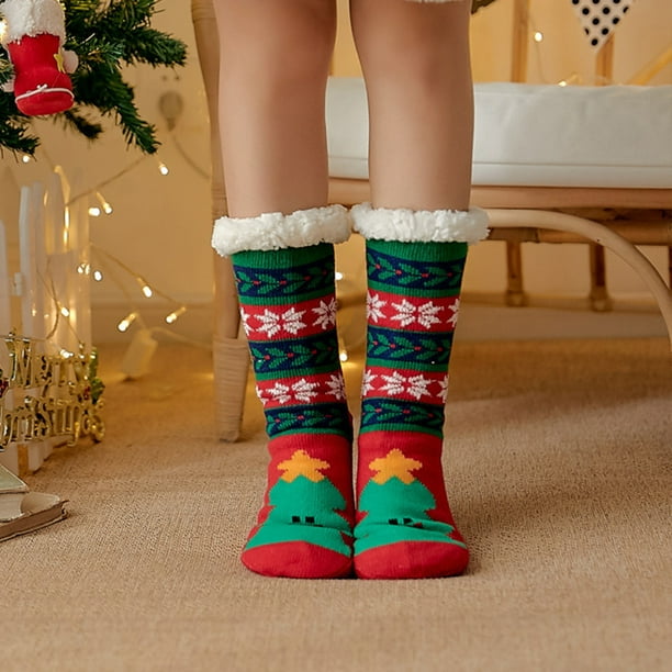 Calcetines navideños de otoño e invierno para mujer, calcetines