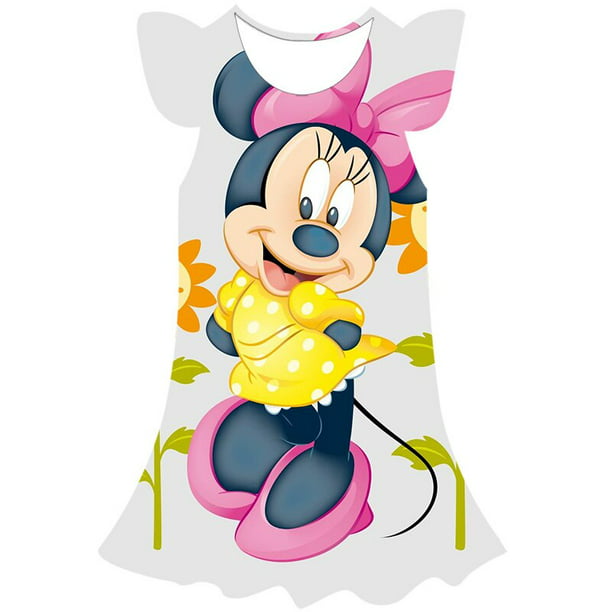 Culpable valor limpiar Verano Disney Mickey vestido nueva ropa para niños princesa vestido  estampado cuello redondo tendencia Casual suelto Mickey Mouse Dress4T Gao  Jinjia LED | Walmart en línea