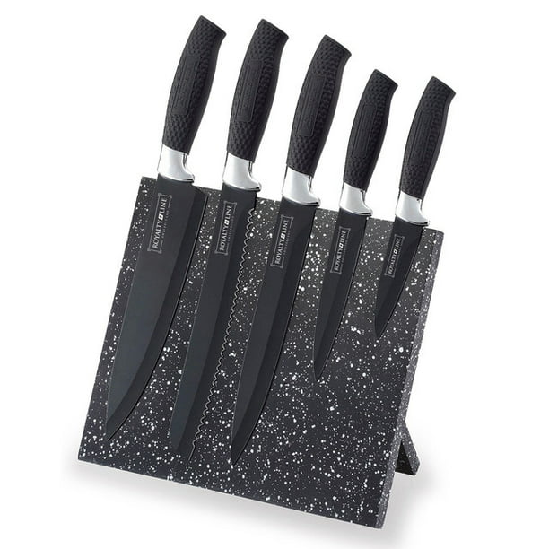 Juego de 8 cuchillos de cocina negro UNIVERSAL