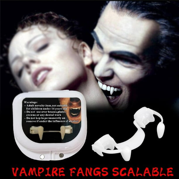  Nobie vivid 12 pares de dientes de vampiro con adhesivo,  decoraciones de Halloween, colmillos de vampiro, accesorios de cosplay para  fiesta de Halloween, 4 tamaños (0.512 in, 0.591 in, 0.669 in