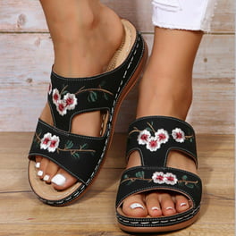 Sandalias flores bordadas con tacón de cuña a la moda de verano para mujer, zapatos de mujer Wmkox8yii nm10246 | Walmart en línea
