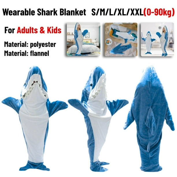 Pijama de tiburón con capucha para niños, manta de tiburón