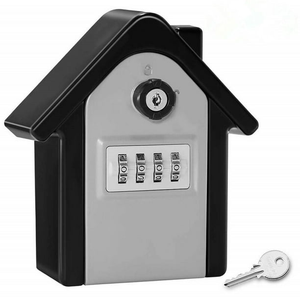 Caja de seguridad para llaves montada en la pared, caja fuerte con  grillete, capacidad de 5 llaves, resistente a la intemperie, caja de  almacenamiento