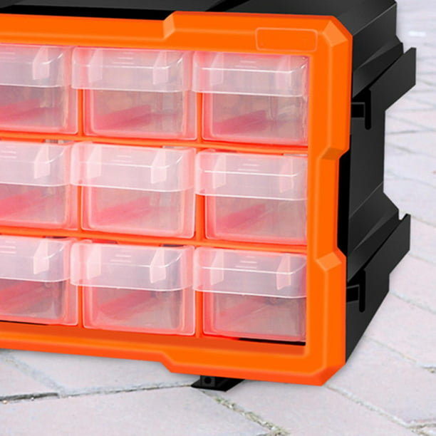 Caja de almacenamiento para herramientas, caja organizadora de herramientas  pequeña, compartimentos, caja de herramientas de plástico D Zulema  organizador de hardware