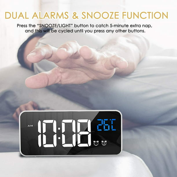 CHEREEKI Reloj Despertador Digital, Despertador Alarma Dual