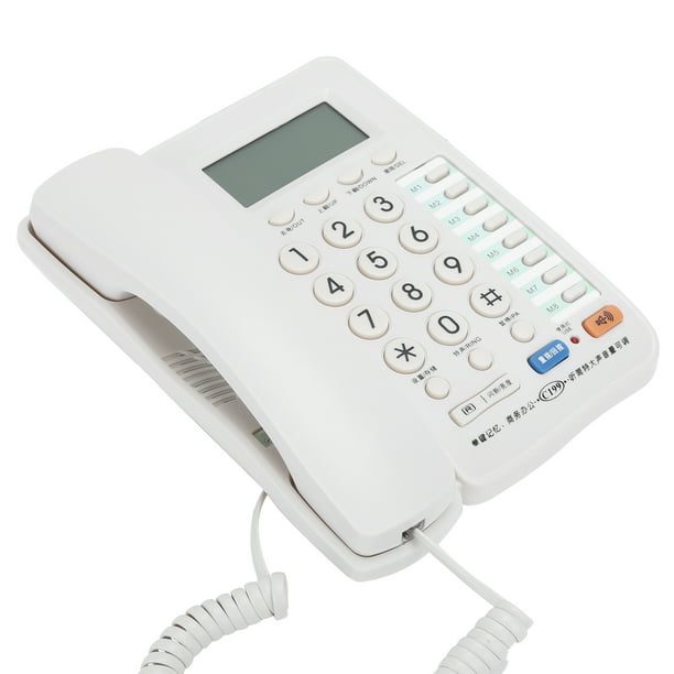 KerLiTar K-P032B Teléfono con cable con altavoz Teléfono fijo de oficina en  casa con identificación de llamadas Teléfono de escritorio con reloj