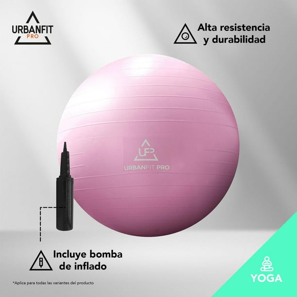 Pelota Pilates Yoga Rosa 60 Cm Fitness + Bomba Manual Centurfit