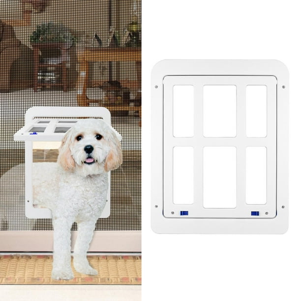 Puerta con solapa automática para mascotas, Kit de puerta de plástico  plegable para perros y gatos
