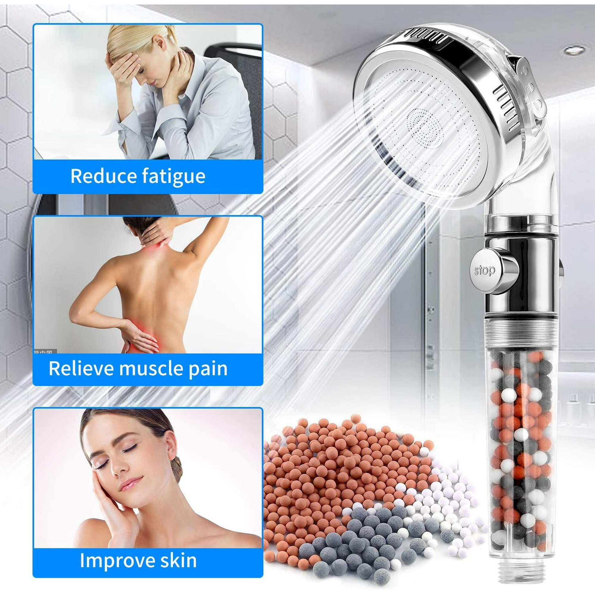 Cabezal de ducha de alta presión Cabezal de ducha con filtro antical,  masaje de ducha universal