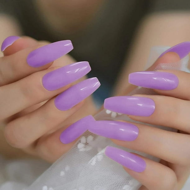 CREAM PURPLE  Manicura de uñas, Manicura, Uñas postizas de gel