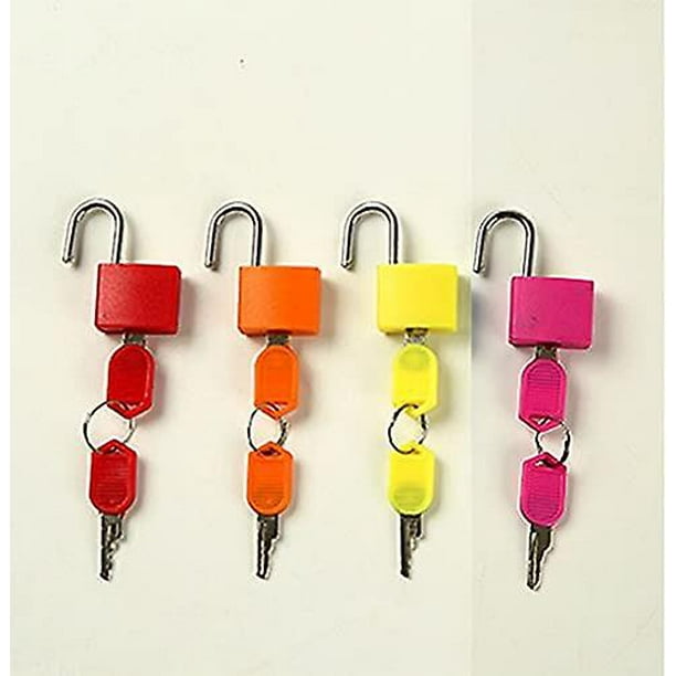 4 candados de maleta con llaves, cerraduras de equipaje pequeñas, candados  de metal, candados de equipaje, mini candado multicolor con llave para