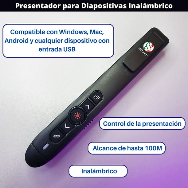 Apuntador Láser para presentaciones, presentador Inalámbrico USB