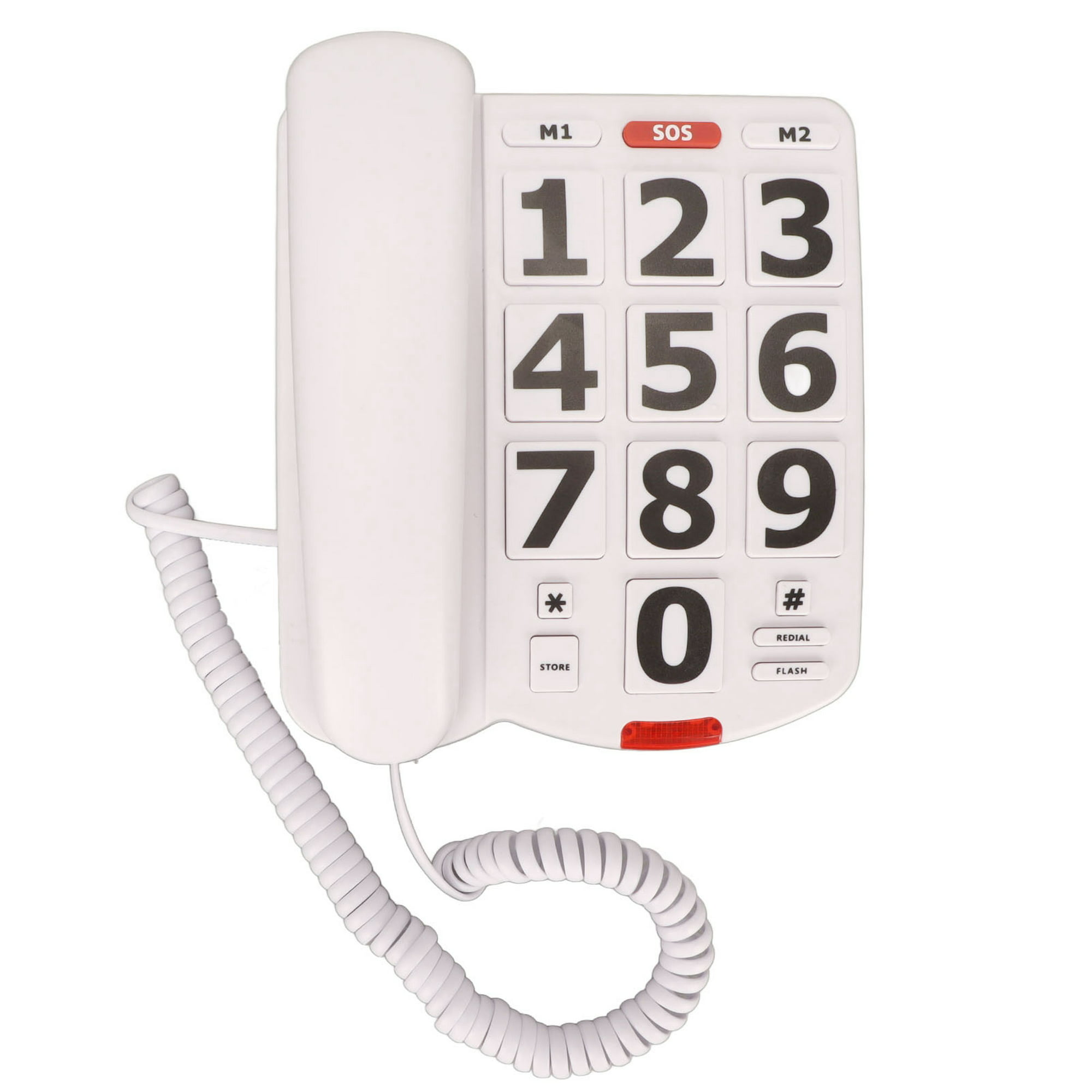 Teléfono fijo de botones grandes con sonido amplificado para personas  mayores y usuarios con baja visión