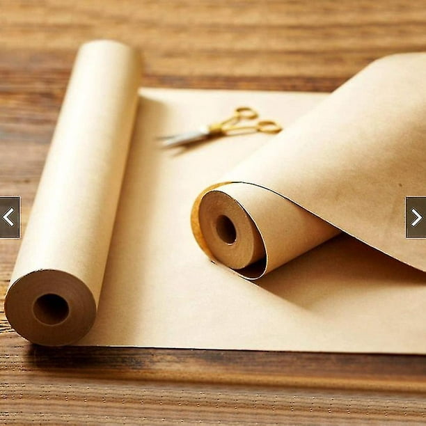 Rollo de papel de regalo Kraft, papel de embalaje reciclable de 100 pies  para embalaje, mudanza, envoltura de regalos, postal, envío, paquete, arte  de