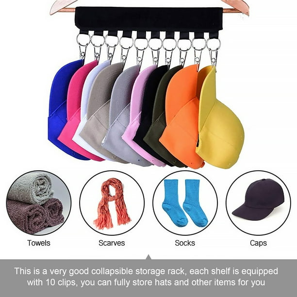 Colgador organizador de gorras - Percha para sombreros Soporte para  sombreros Almacenamiento con 10 clips Ndcxsfigh Nuevos Originales
