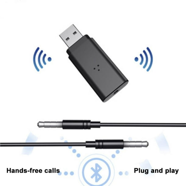 Adaptador de Receptor USB Bluetooth 5.0 AUX 3.5mm, Transmisor Estéreo  Inalámbrico de Inevent