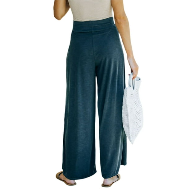 Puntoco - Pantalones cargo de color liso para mujer, cintura alta,  ajustados, con cinturón a juego Puntoco Puntoco-2742