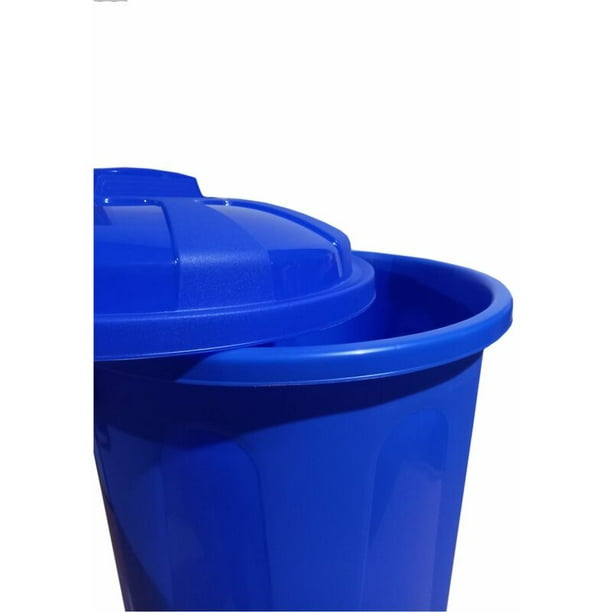 Cubo Basura de plástico con Tapadera Cubo almacenaje y reciclar - color  :Azul - 21 litros (Azul) esquí