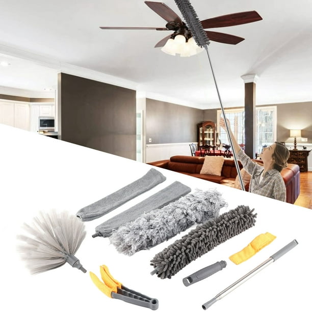 Kit de plumero de microfibra, plumero extensible, herramienta de limpieza  de casa para ventilador de techo y coche, 9 Uds. Wobythan