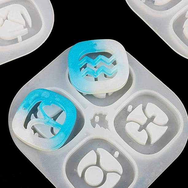 12 Piezas Moldes De Silicona COLLAR COLGANTE Resina Uv Resina Epoxi Para  Hacer