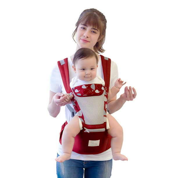 Toyvian Mochila portadora de bebé para niños pequeños, portabebés para  niños pequeños, asientos para bebés, portabebés transpirable de poliéster  rojo