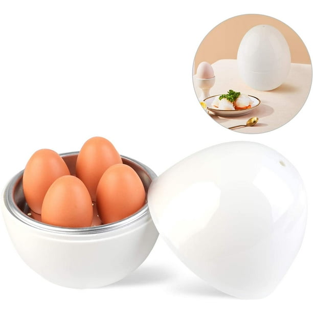 Hervidor de huevos para microondas, cocedor de microondas de solo 8 minutos  para huevos duros o pasados por agua, cocedor de huevos para microondas  para 4 huevos es adecuado para el desayuno
