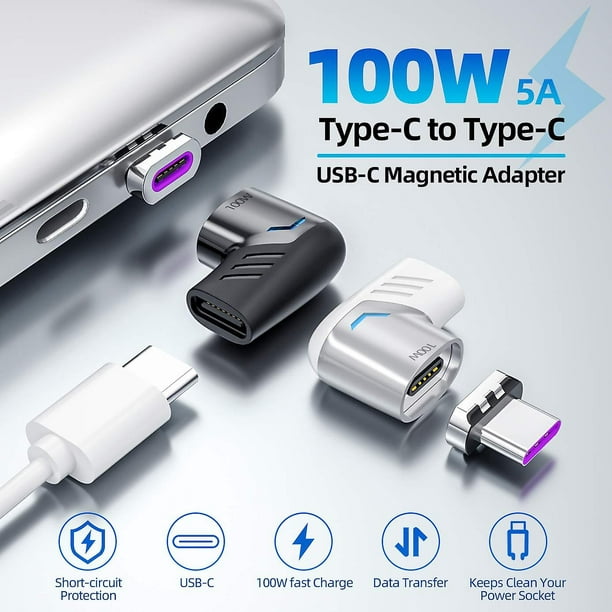 Cable USB C a USB-C 100w de carga rápida Cable de cargador USB a tipo C de  carga rápida de ángulo recto