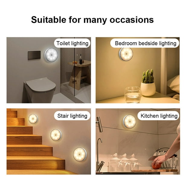 Luces de escalera inteligentes con sensor de movimiento, luz nocturna,  inducción, cuerda LED, decoración del hogar