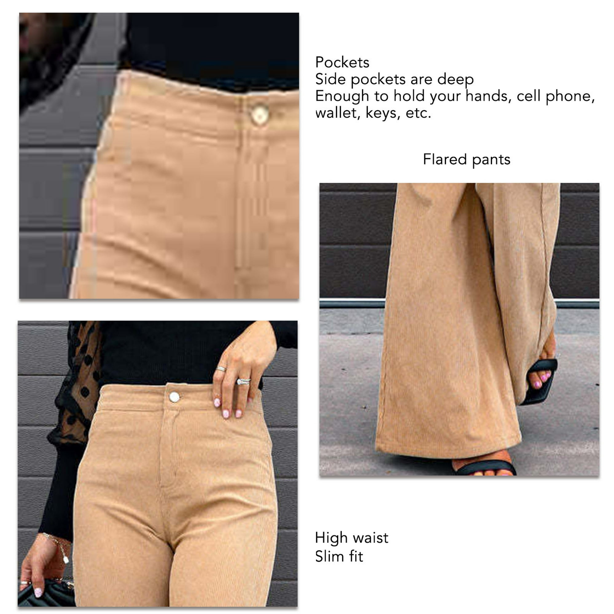 Pantalones Acampanados De Talle Alto Para Mujer, Diseño De