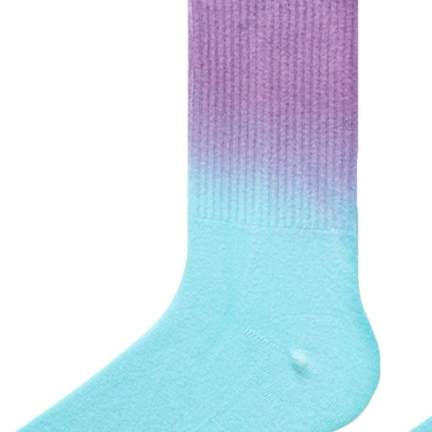 Calcetines deportivos casuales de para mujer, calcetines para pareja, calcetines de absorbente, decoración artístic Azul púrpura Baoblaze Calcetines largos degradados | Walmart en línea