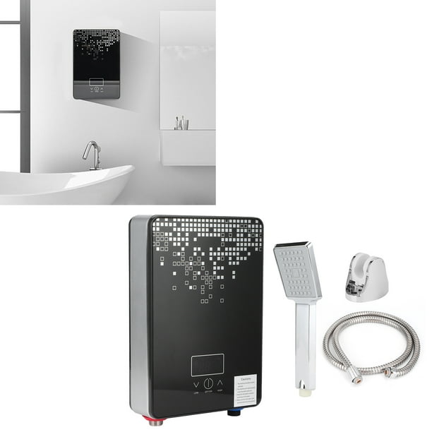 Calentador de agua eléctrico e instantáneo para ducha con potencia de 2 kW  de color plateado