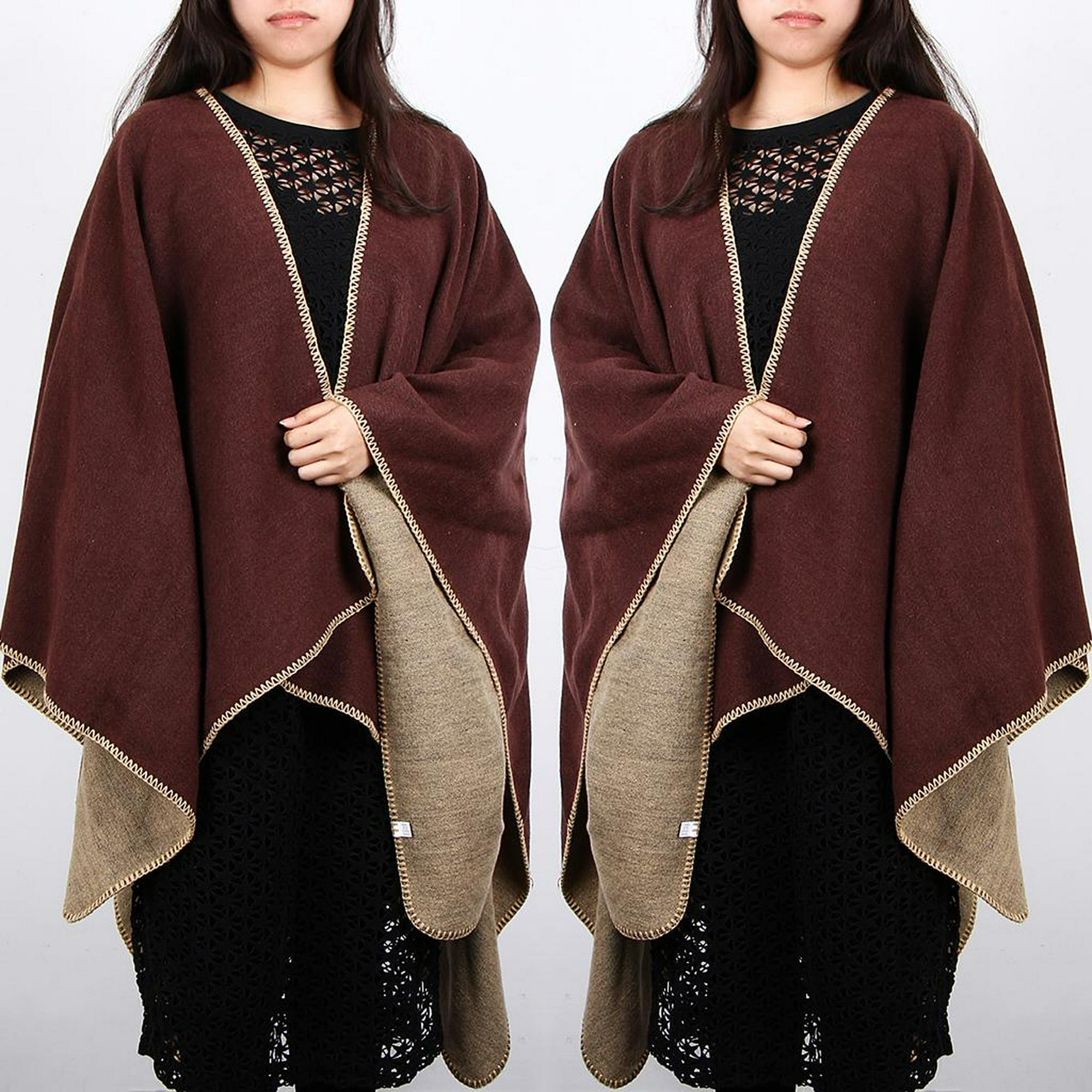 Poncho De Lana Mexicana PARA Mujer, Chal Bohemio De Alta Calidad - China  Cardigan Cape and Blanket Shawl price