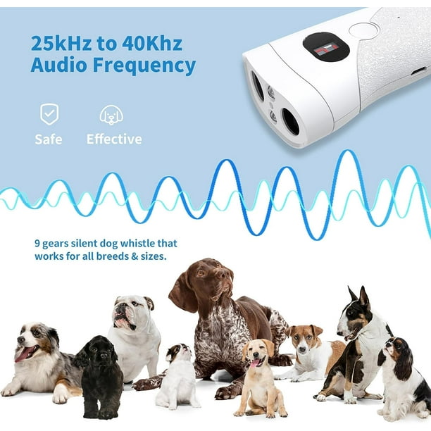 Dispositivo antiladridos y silbato de perro, dispositivo ultrasónico para  control de ladridos para perros, dispositivo de entrenamiento multifunción