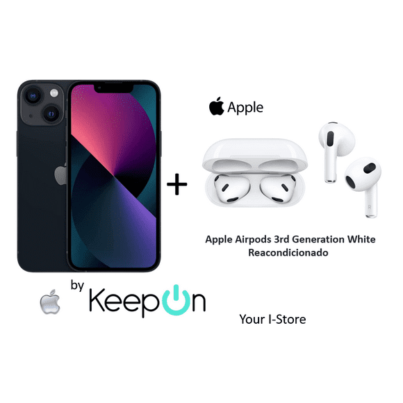 apple iphone 13 128 incluye protector de pantalla keepon  apple airpods 3rd generation white midnight black negro apple reacondicionado