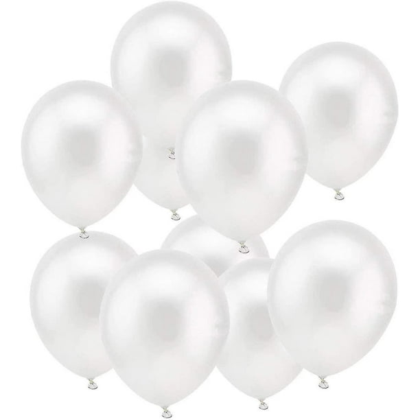 Globos blancos de 12 pulgadas, paquete de 100 globos de látex blanco perla,  calidad de helio, para cumpleaños, baby shower, boda, Halloween
