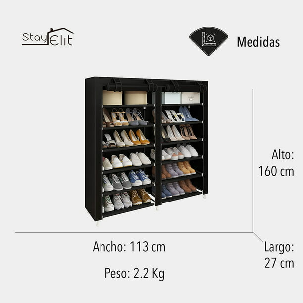 Zapatera Para 27 Pares Zapatos Con Organizador Y 9 Niveles/ Compartimientos  Rack And Pack Color Negro