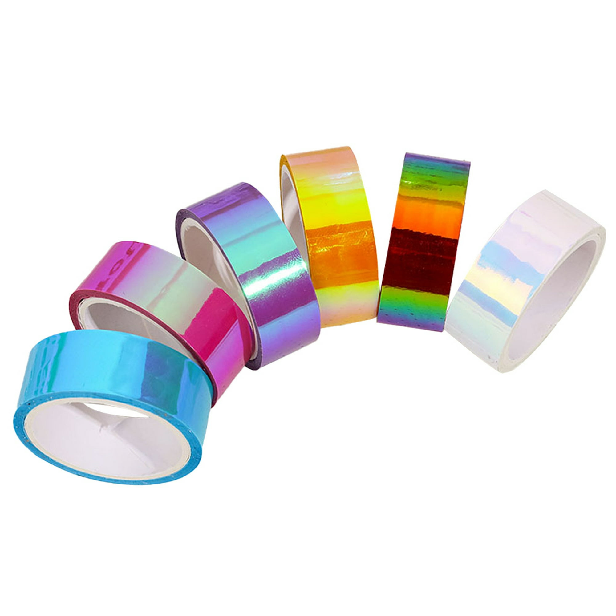 Aunifun 6 unidades de cinta adhesiva de colores arco iris, cinta de  etiquetado, rollo de cinta de arte gráfico para diversión kit de  suministros de arte, 2 pulgadas, 32 pies : Herramientas y Mejoras del Hogar  
