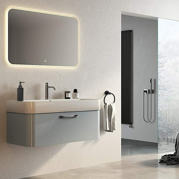 Toallero negro montado en la pared, toallero redondo de goma de acero  inoxidable 304 para baño Vhermosa Accesorios de Baño