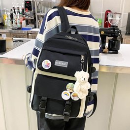 negra de moda para computadora portátil escolar Camping Senderismo Bolsa de  trabajo para computadora portátil Yinane Mochila de hombre de moda