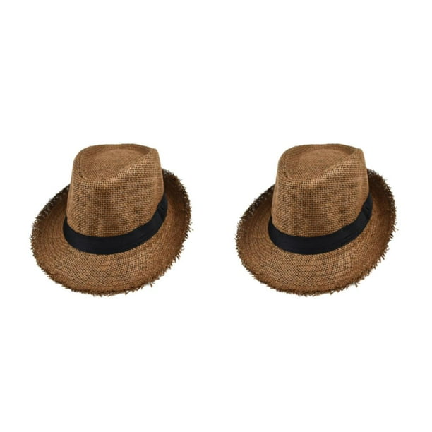 Qarigey Sombrero de Paja para Hombre Simple y Elegante Amplia Gama de Usos  Sombrero Panamá de Verano para Hombre Sombrero Fedora Informal Type1 NO1