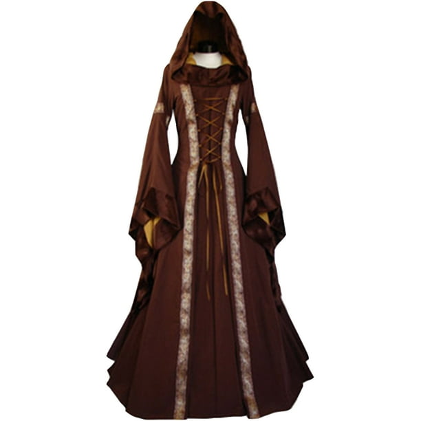  Vestido medieval para mujer, color morado, vintage, disfraz  casual, medieval, vestido largo renacentista para Halloween, Café : Ropa,  Zapatos y Joyería