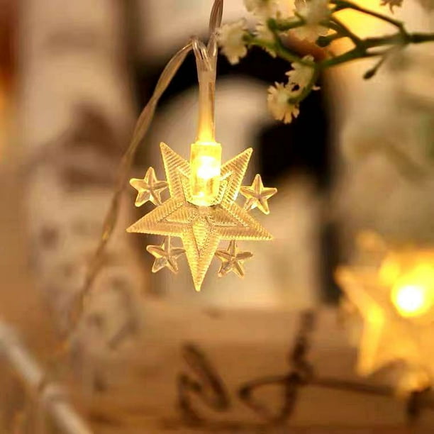 40 luces LED de cadena de estrellas que funcionan con pilas, 20 pies, Mini  luces de Navidad de hadas de estrellas para Patio, jardín, decoración de  bodas JAMW Sencillez