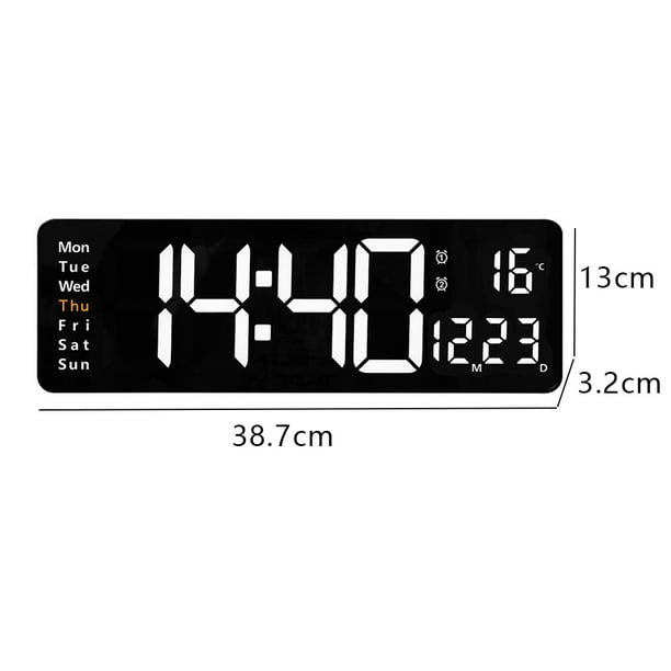 Reloj pared digital con alarma, digito 10,5cm