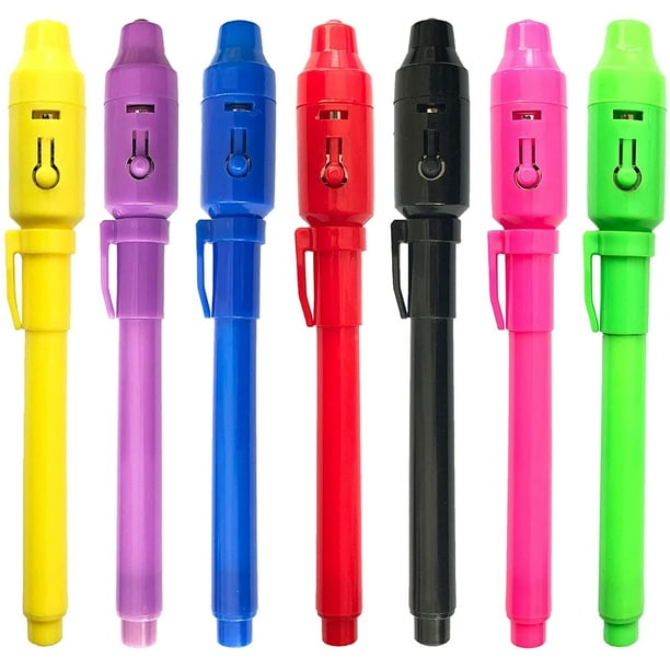 Bolígrafo de tinta Invisible, 7 Uds., último bolígrafo espía con luz UV,  rotulador mágico de espía, bolígrafos para niños para fiesta de mensajes de  cumpleaños secretos oso de fresa Electrónica