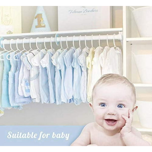 Pack de 10 perchas blancas plásticas para ropa de bebé