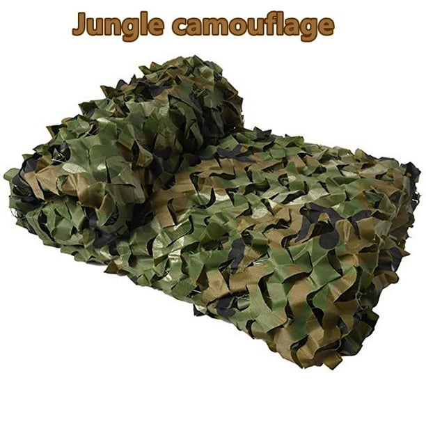 Red de camuflaje con respaldo de malla, red de caza de camuflaje, (2 × 9.8  ft), malla de camuflaje militar de verano verde, lona de camuflaje militar
